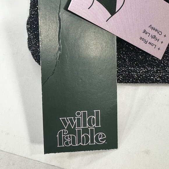 Wild Fable Women's Size XL 16 Swim Bikini Bottom Black Silver Metallic New - Picture 3 of 10